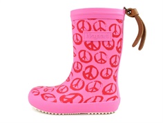 Bisgaard rubber boot pink with peace signs